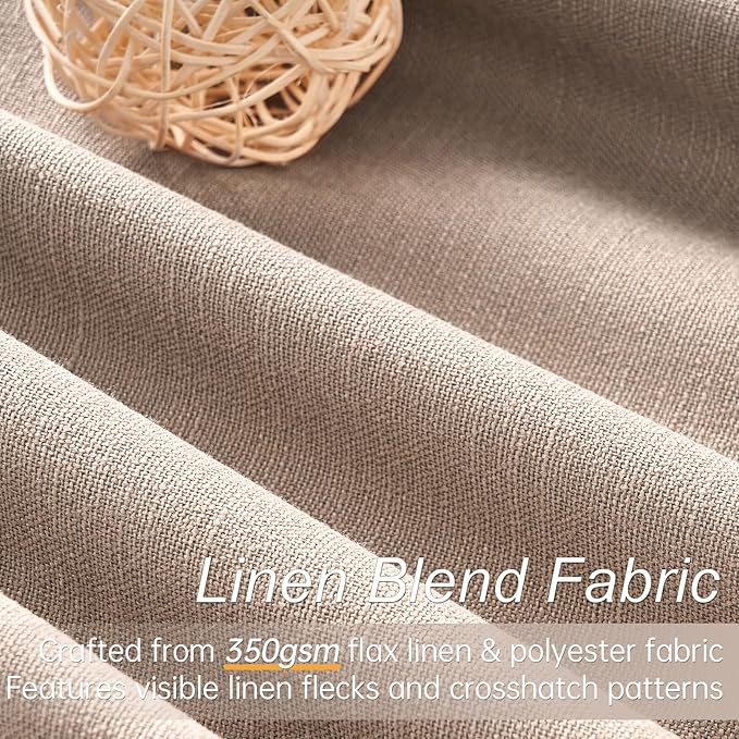 Topfinel 92 inch Long Blackout Curtains 2 Panels Set Neutral Beige Window - Image 3