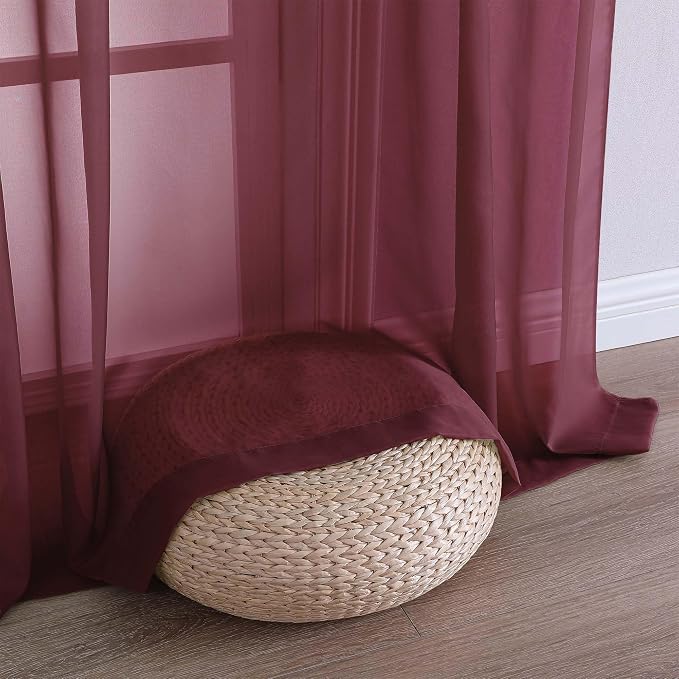 OWENIE Sheer Curtains 2 Panels Set - Image 7