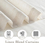 RYB HOME Ivory Sheer Curtains for Living Room, Linen Blend Filter Sunlight - Image 4
