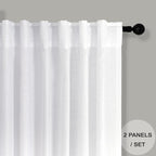 White Textured Curtains 72 Inch Length - Image 2