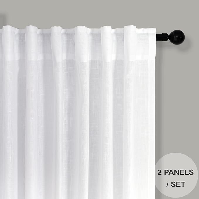 White Textured Curtains 72 Inch Length - Image 2