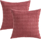 MIULEE Pack of 2 Corduroy Decorative Throw Pillow Covers 18x18 Inch Soft Boho - Image 6