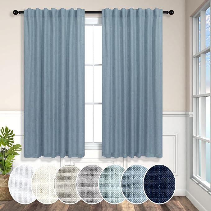 Country Blue Curtains 54 Inch Length by Pitalk