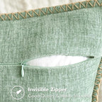 MIULEE Pack of 2 Couch Throw Pillow Covers 20x20 Inch Greyish Green Farmhouse - Image 3
