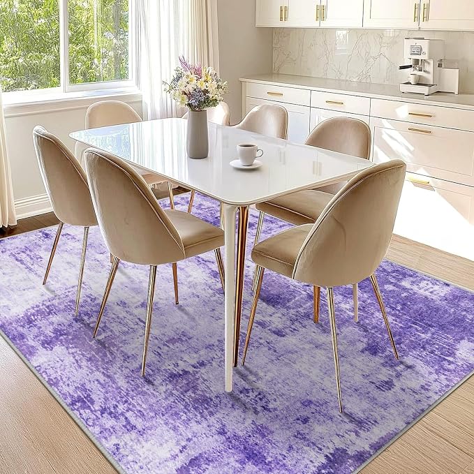 Washable Area Rugs 8'x10' Non-Slip Modern Abstract Soft - Image 9