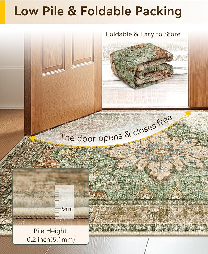 Area Rugs 2'x10' Runner Rug Non Slip Washable - Image 9