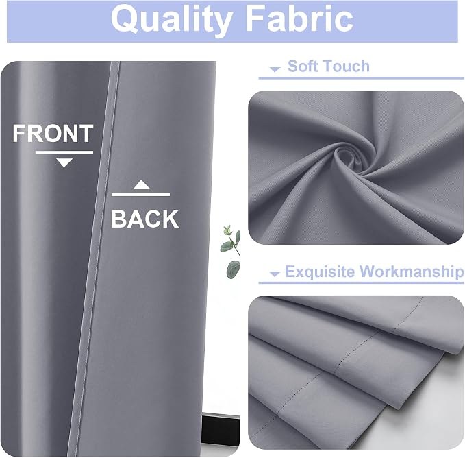 Simplebrand Ava Silver Grey Blackout Curtains - Image 2