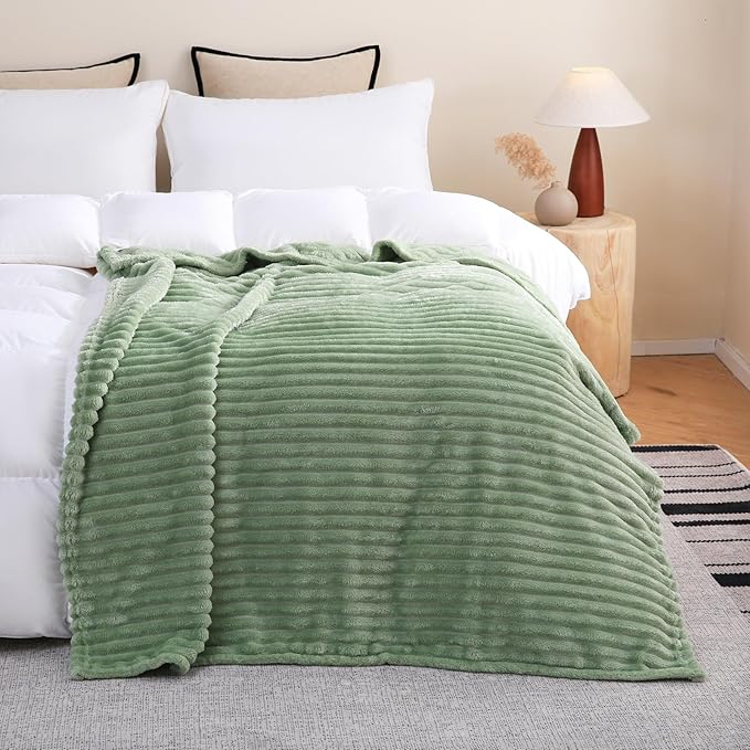 Sage Green Fleece Throw Blanket 50”×60” - Image 3