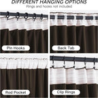 RYB HOME Brown Velvet Curtains 72 inches - Image 4