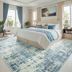 10x14 Area Rugs for Living Room Washable Rug: Anti-Skid Abstract Modern Living - Image 2