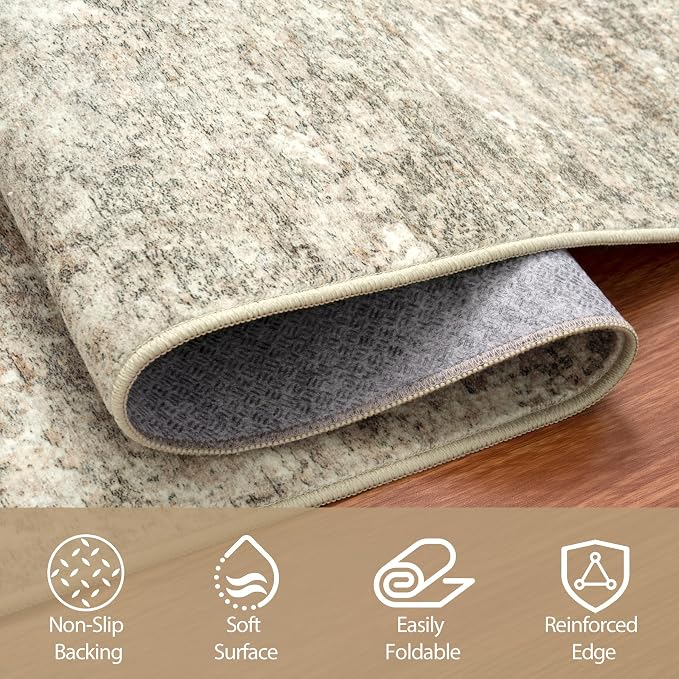 9x12 Area Rugs for Living Room Rug Washable: Abstract Large Rug for Dining Room - Image 3