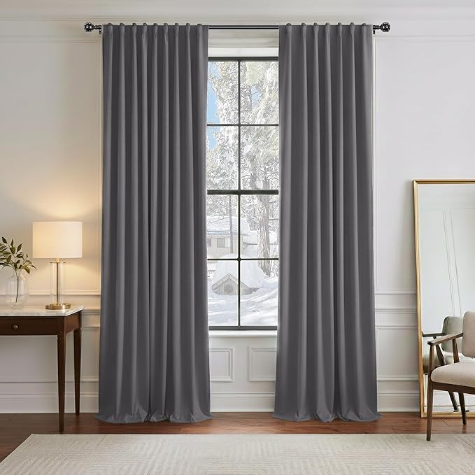 Pony Dance Blackout Curtains Thermal Insulated Window Treatment Panels Room by PONYDANCE