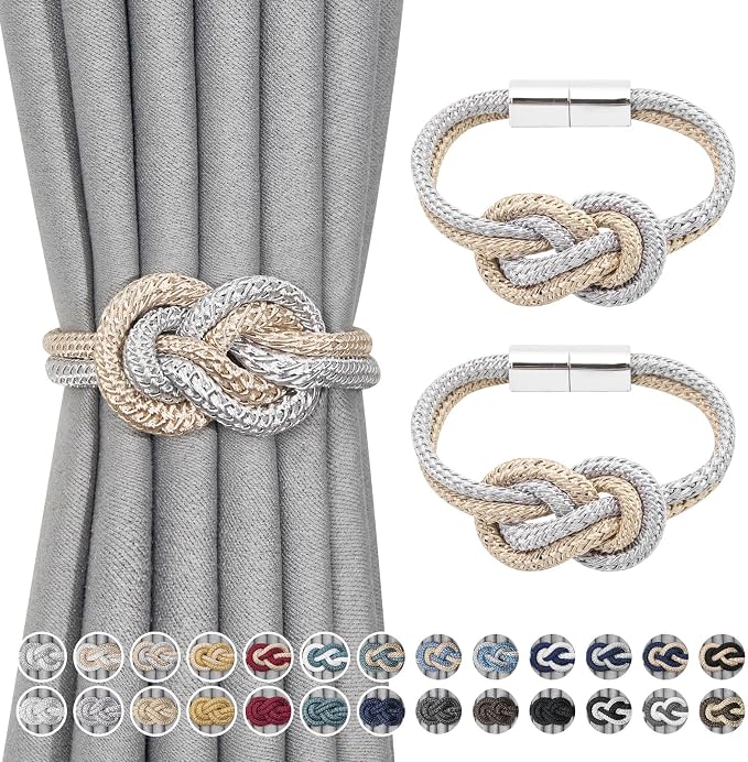 NICEEC 2 Pack Mini Magnetic Curtain Tiebacks Nordic Simple Style Drape Tie by NICEEC