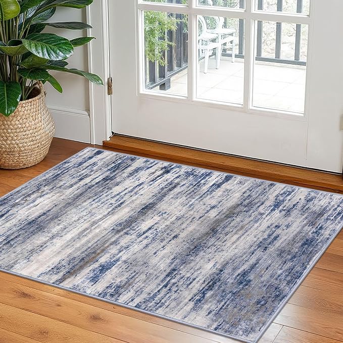 KOZYFLY Modern Abstract Rugs for Entryway 2x3, Washable Kitchen Rug Non-Slip by KOZYFLY