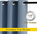 NICETOWN Bedroom Blackout Curtains and Drapes 48" Long 2 Panels Set - Image 3