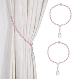 SUQ I OME 1 Pair of Luxury Crystal Beaded Magnetic Curtain Tieback and Holdback - Image 2