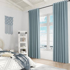 Guken Blue 100% Blackout Linen Curtains 84 Inch Length 2 Panels Set - Image 8