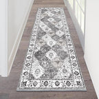 HEBE Hallway Runner Rug 2'x6' Washable Vintage Distressed Area Rugs Non Slip by HEBE