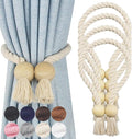 4 Pack Magnetic Curtain Tiebacks Cotton Hand Woven Tie Back Decorative Rope by CurtianTiebacks