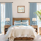 Dusty Stone Blue Completely Blackout Curtains Back Tab Loop Pocket Bedroom - Image 2