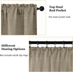 OWENIE Brown Valances for Windows 1 Pcs, Light Filtering Textured Farmhouse - Image 4