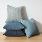 Topfinel BlueGray Throw Pillow Covers 18x18 Inch Set of 4, Soft Accent Corduroy - Image 6
