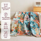 MSGKV Boho Throw Blanket for Couch 100% Cotton Floral Blanket 50"x60" Sofa Bed - Image 8