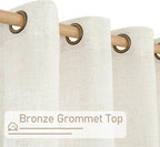 LAMIT 68 Inch Length Linen Curtains - Image 4