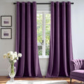 MIULEE Velvet Curtains Purple Elegant Grommet Thermal Insulated Soundproof Room by MIULEE