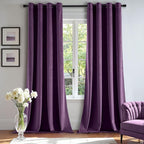 MIULEE Velvet Curtains Purple Elegant Grommet Thermal Insulated Soundproof Room by MIULEE