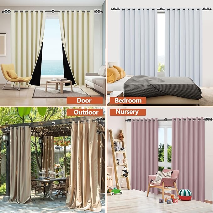 Curtain Rods No Drilling for Windows Set 66 to 120-128 Inch, 5/8 Inch Diameter - Image 3