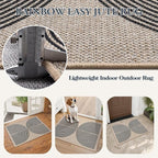 Lahome Enfys Rainbow Easy Jute Rug, Farmhouse Nature Washable Non Shedding Low - Image 4