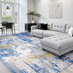Washable Area Rugs 10'x14' Non-Slip Modern Abstract Soft by RELEANY