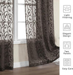 OWENIE Furman Chocolate Sheer Curtains 72 inches Long - Image 4
