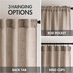 MIULEE Taupe Linen Curtains 72 Inch Length 2 Panels - Image 3