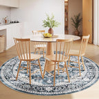 AMADA HOMEFURNISHING Round 4ft Area Rugs, Low-Profile Washable Rug - Image 2
