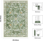 Yamaziot Washable Runner Rug 2x3 – Floral Non Slip Small Entryway Rug - Image 2
