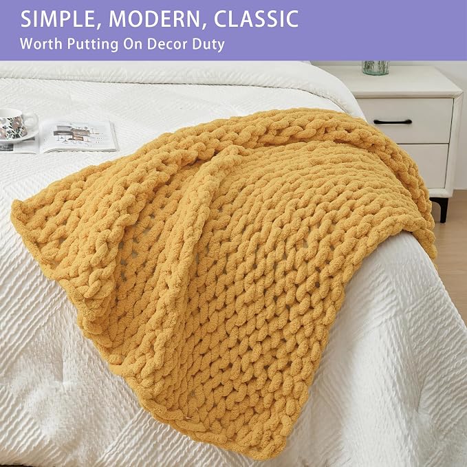 Bigacogo Chunky Knit Throw Blanket - Image 3