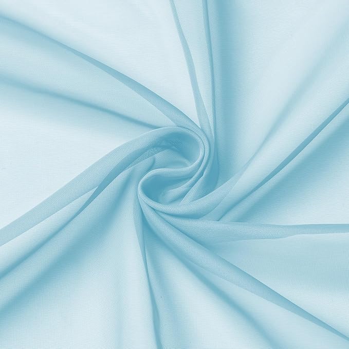 Aiyufeng 2 Pack: Basic Sky Blue Sheer Curtain Drapes 90 Inch Length 2 Panels - Image 5
