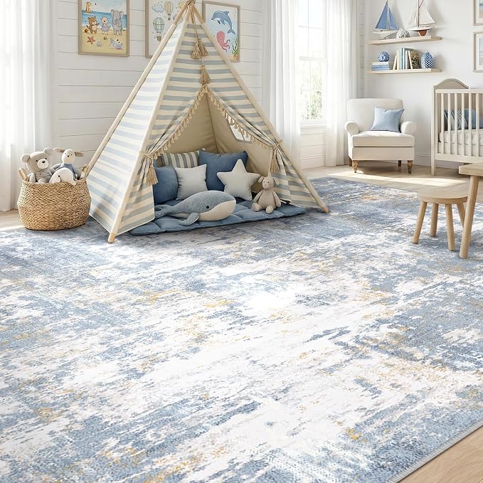 Washable Area Rugs 6'x9' Non-Slip Modern Abstract Soft - Image 4