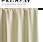 RYB HOME Bedroom Blackout Curtains 54 inches Long, 100% Blackout Thermal - Image 2