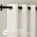NICETOWN Linen Blend Living Room Curtains 84 inches Long, Grommet Flax Linen - Image 3
