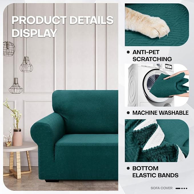 ZNSAYOTX 1 Piece Jacquard Chair Slipcovers - Image 3
