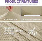 ZNSAYOTX Oversized Super Stretch Couch Cover, New Striped Sofa Covers - Image 4