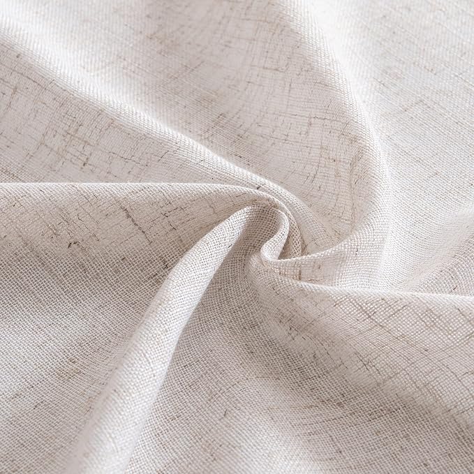 MIULEE Natural White Linen Curtains 96 Inch Long 2 Panels - Image 8