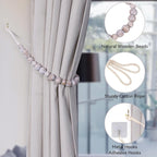 Wood Bead Curtain Tiebacks, KLOGTSIND Set of 2 Curtain Holdbacks - Image 5