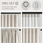 Birch Cream Extra Wide 72 Inches Blackout Curtains - Image 4