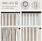 Cream Birch Blackout Curtains 72 Inches Extra Wide - Image 4