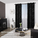 Deconovo Blackout Curtains, Thermal Insulated Noise‑Reducing Drapes, Wave Line - Image 4