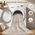 Nakagishi 9x12 Area Rugs Living Room: Washable Boho Large Neutral Soft - Image 2
